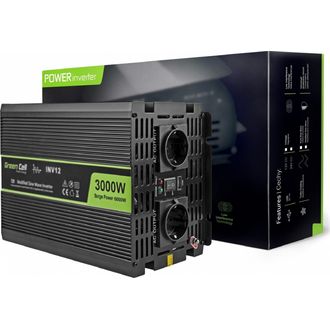 Napájací menič Green Cell 12V na 230V, 3000W/6000W, modifikovaná sínusoida