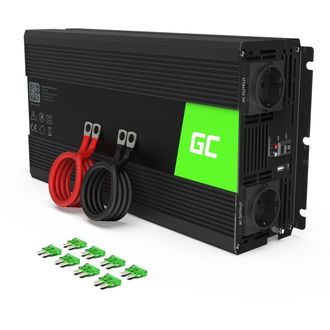 Napájací menič Green Cell 12V na 230V, 1500W/3000W, čistá sínusoida