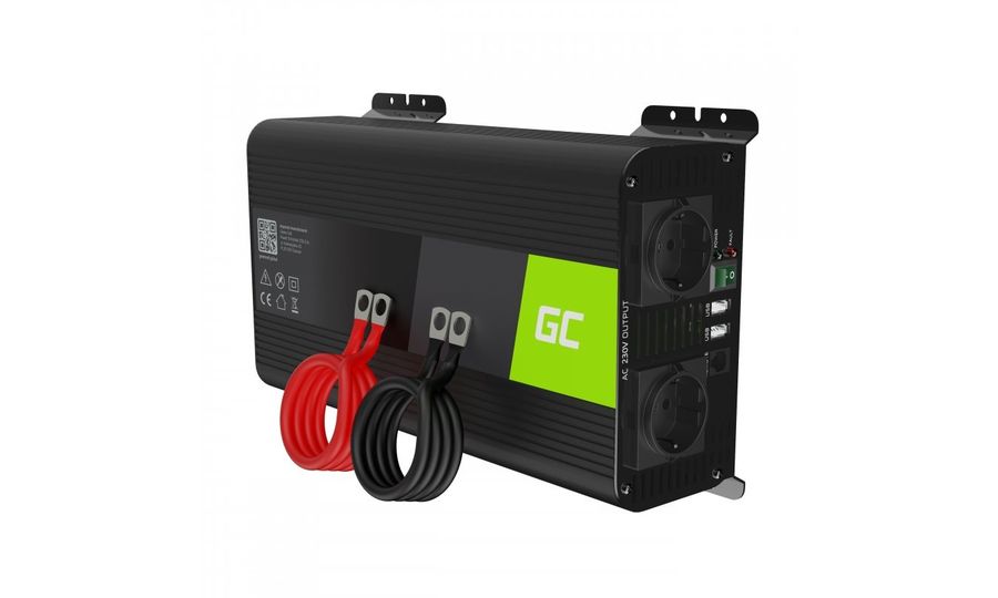 Green Cell Power Inverter PRO menič napätia z 12V na 230V, 1000W/2000W, čistá sínusoida