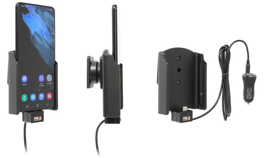 Brodit držiak do auta na Samsung Galaxy S21+ 5G, bez puzdra, s nabíjaním z cig. zapaľovača/USB