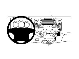 Brodit ProClip montážna konzola pre Toyota Hilux 12-16, na stred vpravo