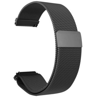 Univerzálny náhradný kovový remienok s magnetickým zapínaním, milánske ťahanie, 22 mm, čierny