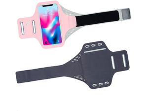 Mobilly športové neoprénové puzdro na ruky pre telefóny veľkosti 6,4" ružové
