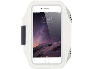 Mobilly športové neoprénové puzdro na ruky pre telefóny veľkosti 6,4", biele