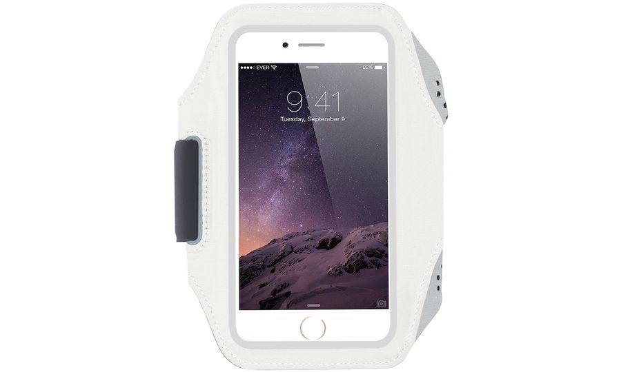 Mobilly športové neoprénové puzdro na ruky pre telefóny veľkosti 6,4", biele