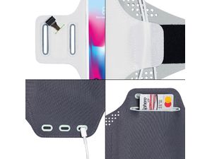 Mobilly športové neoprénové puzdro na ruky pre telefóny veľkosti 6,4", biele