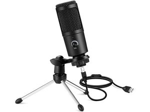 Kondenzátorový mikrofón s USB a statívom