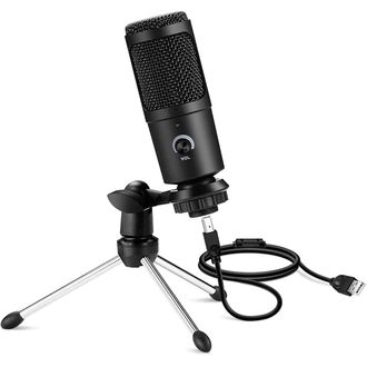 Kondenzátorový mikrofón s USB a statívom