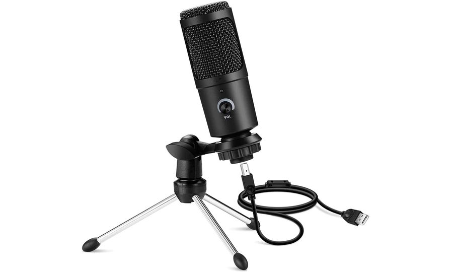 Kondenzátorový mikrofón s USB a statívom