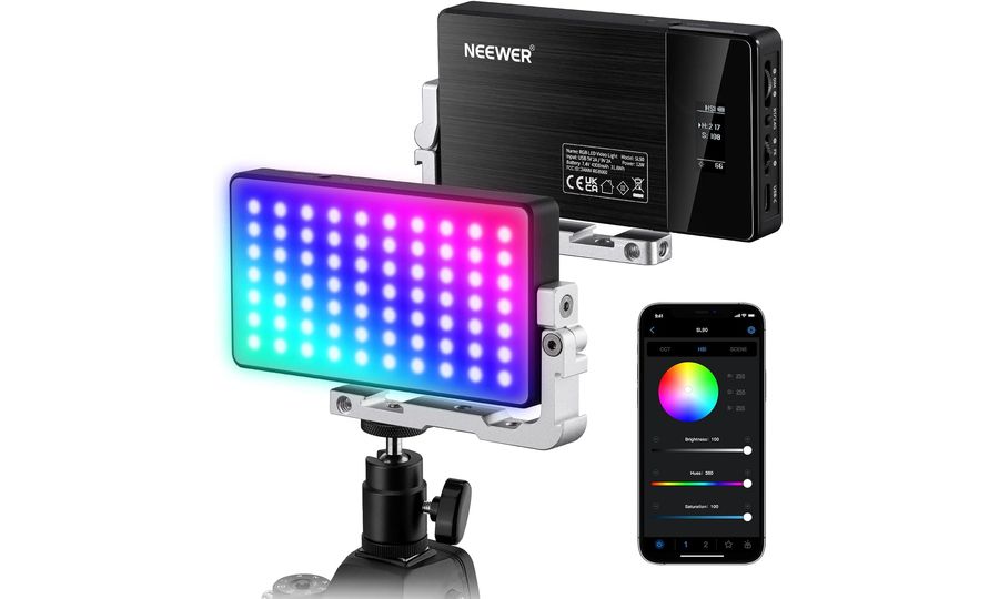 Neewer SL90 PRO permanentné fotografické svetlo, 80 BI-Color LED, 70x RGB LED, 12W