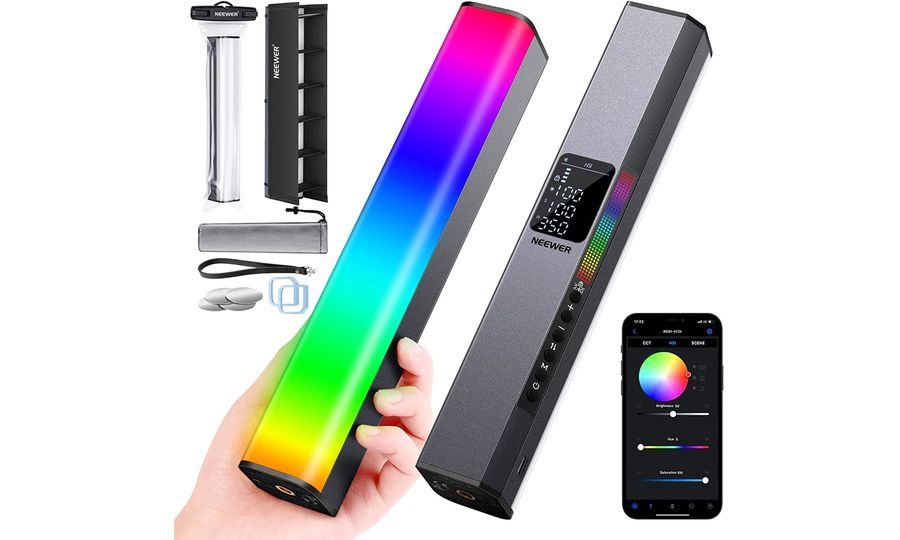 Neewer RGB1 strieborná, trvalá svetelná lišta, 150x RGB LED, 10W, magnetické upevnenie
