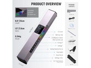 Neewer RGB1 červená zlatá, trvalá svetelná lišta, 150x RGB LED, 10W, magnetické upevnenie