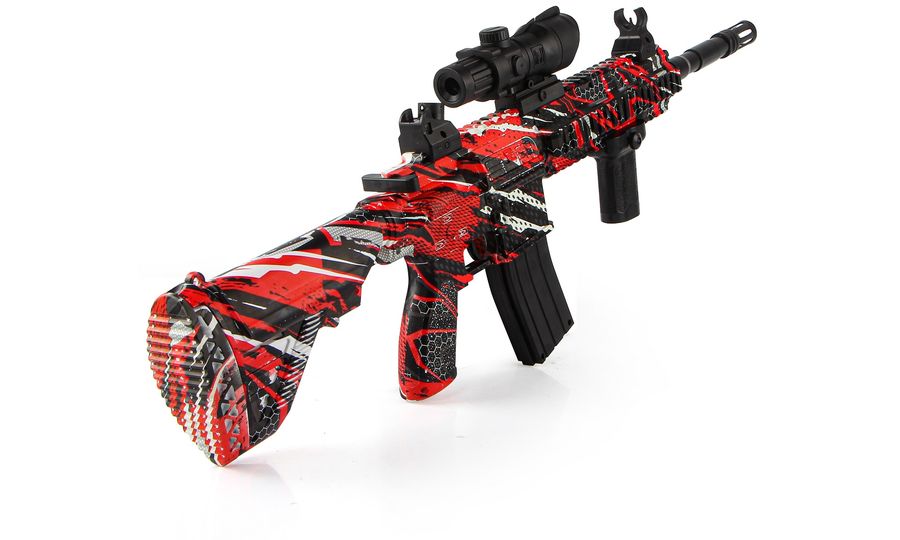 Sunny Blaster M416, pištoľ na vodné gélové pelety s príslušenstvom, červená