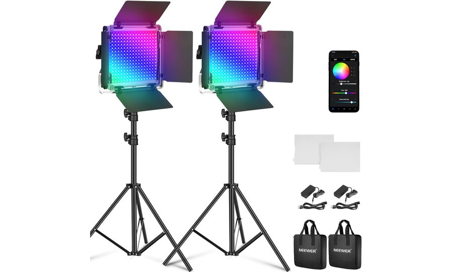 Neewer 660 set 2x RGB permanentné foto svetlo, 340x studená + 330x teplá LED, 50W