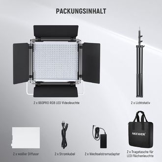Neewer 660 set 2x RGB permanentné foto svetlo, 340x studená + 330x teplá LED, 50W