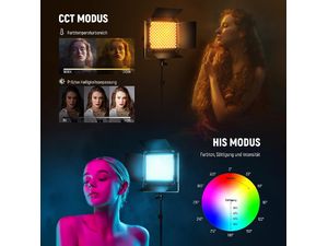 Neewer 660 set 2x RGB permanentné foto svetlo, 340x studená + 330x teplá LED, 50W