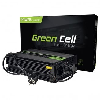 Menič napätia Green Cell z 12V na 230V, 300W/600W, čistá sínusoida, pre obehové čerpadlá