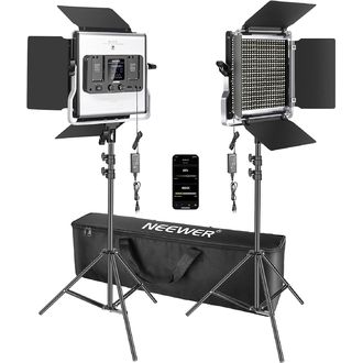 Neewer SNL660 základná sada 2x Bi-Color permanentné foto svetlo, 660x Bi-Color LED, 45W
