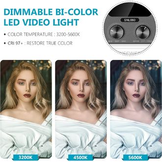 Neewer SNL660 základná sada 2x Bi-Color permanentné foto svetlo, 660x Bi-Color LED, 45W
