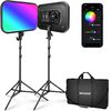 Neewer RGB168 stojanová súprava, sada 2x permanentné foto svetlo 18,3" RGB panel, 144x RGBWW LED, 60W