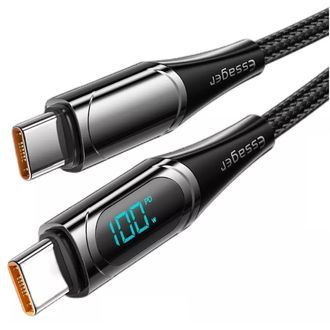 Nabíjací kábel USB-C s displejom 100W/5A, 2 m