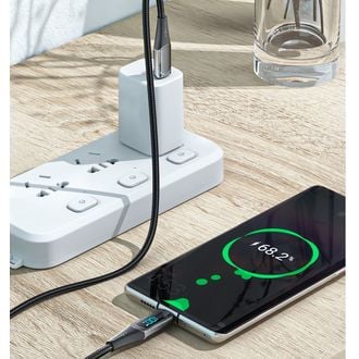 Nabíjací kábel USB-C s displejom 100W/5A, 2 m