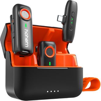 Mikrofón HOHEM Bluetooth s konektorom 2TX + 1RX (typ C)  + nabíjacie puzdro