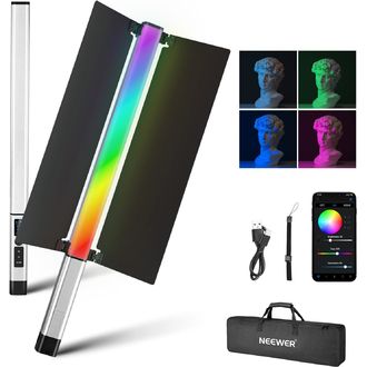 Neewer CL124 RGB permanentná ručná svetelná lišta, 112x biela + 60x RGB LED, 16W, 5/8" závit
