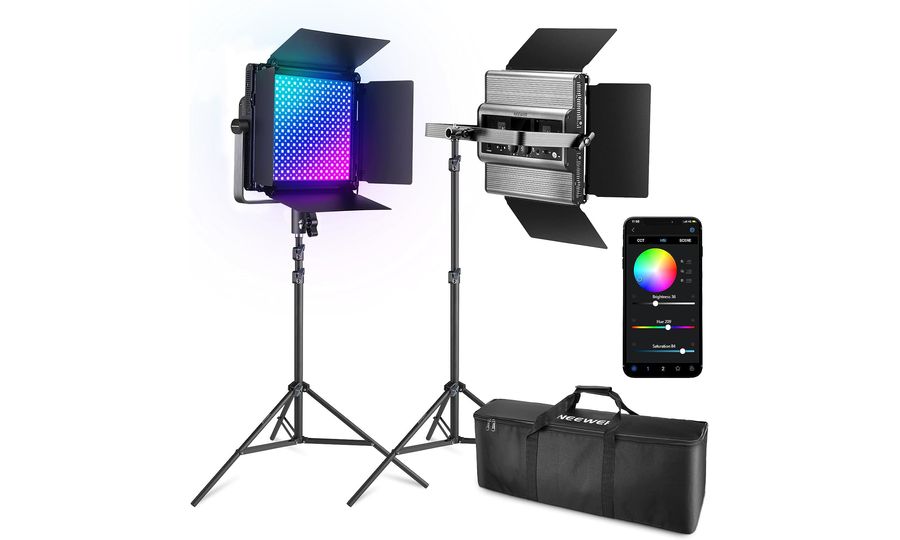 Neewer set 2x RGB1200 foto svetlo, 480x RGB LED, 60W