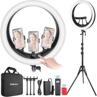 Neewer RP19H 18,9" trvalé kruhové svetlo so stojanom, 512 LED, 42 W, 2540 lx, CRI 98+, diaľkové ovládanie