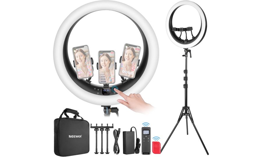 Neewer RP19H 18,9" trvalé kruhové svetlo so stojanom, 512 LED, 42 W, 2540 lx, CRI 98+, diaľkové ovládanie