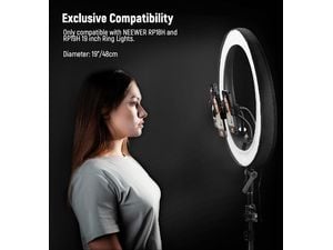 Neewer RP19H 18,9" trvalé kruhové svetlo so stojanom, 512 LED, 42 W, 2540 lx, CRI 98+, diaľkové ovládanie