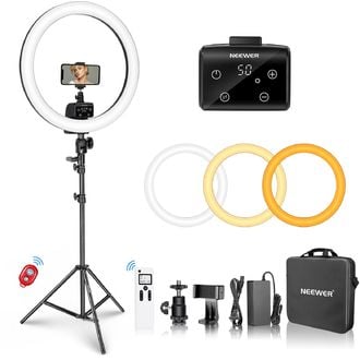 Neewer SRP18 trvalé 18" kruhové svetlo so stojanom, 272 LED, 42W, 2540lux, CRI 95, diaľkové ovládanie