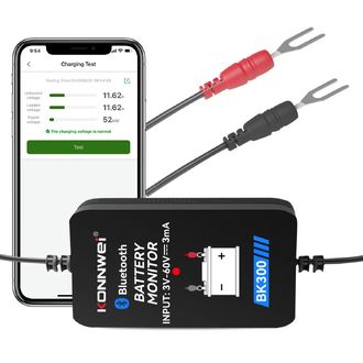 Konnwei BK300, Bluetooth tester autobatérií a motocyklových batérií 6-24V, aplikácia Android a iOS, čierna