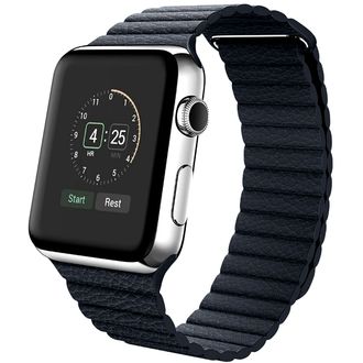 Mobilly remienok pre Apple watch 1-6 a SE, 40 mm, umelá koža, temne modrý