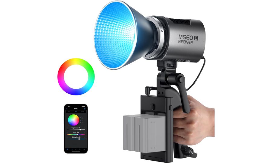 Neewer MS60C RGB trvalé štúdiové svetlo, Bowens, 8300Lux/1m, 2700-6500K, CRI97+, 65W, COB LED