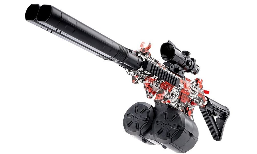Sunny Blaster Double Barrel, dve hlavne, vodná gélová pištoľ na pelety, červená