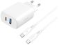 Sieťová nabíjačka Proove Silicone Power 2 30W (Type-C + USB) + kábel Type-C na Type-C 60W (1m)