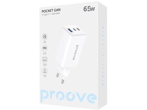 Sieťová nabíjačka Proove Pocket GaN 65W (2×Type-C + USB)