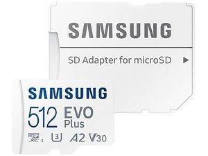 Samsung micro SDXC 512GB EVO Plus + adaptér SD, 160 MB/s