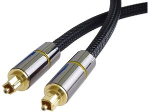 PremiumCord optický audio kábel Toslink, opletený, pozlátené konektory, 1 m