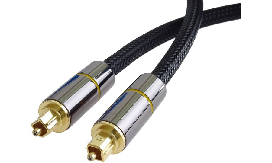 PremiumCord optický audio kábel Toslink, opletený, pozlátené konektory, 1 m