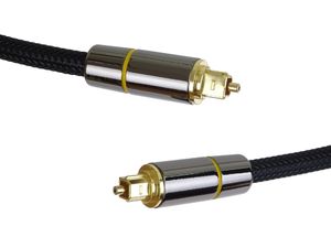 PremiumCord optický audio kábel Toslink, opletený, pozlátené konektory, 1 m