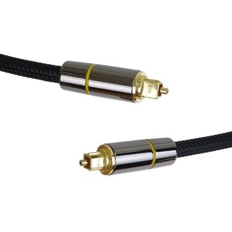 PremiumCord optický audio kábel Toslink, opletený, pozlátené konektory, 1 m
