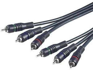 PremiumCord kábel 3x CINCH-3x CINCH M/M, 2m HQ