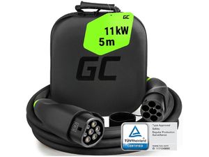 Nabíjací kábel Green Cell GC Snap pre elektrické vozidlá Type2 11kW 3x16A 5m