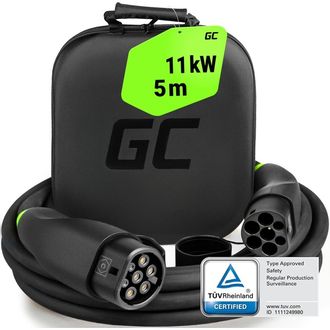 Nabíjací kábel Green Cell GC Snap pre elektrické vozidlá Type2 11kW 3x16A 5m