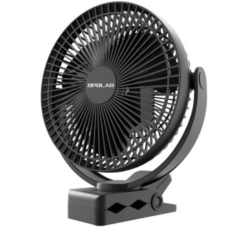 Nabíjací ventilátor Opolar s klipom, 10000 mAh, čierny