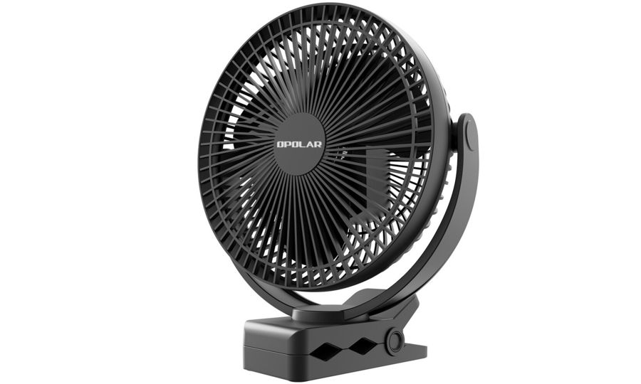 Nabíjací ventilátor Opolar s klipom, 10000 mAh, čierny