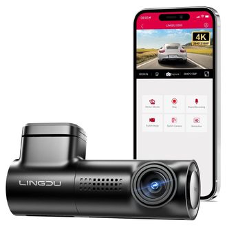 Lingdu D500 4K Dash Cam Bezpečnostná kamera s diplexnou kamerou do auta